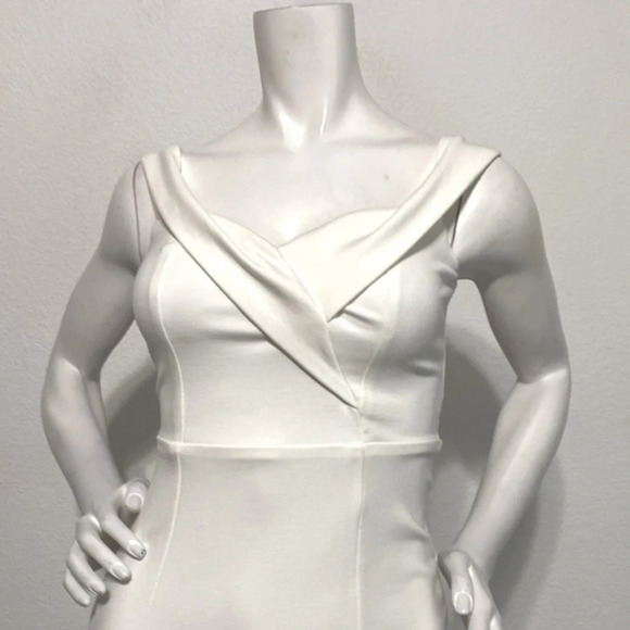 Lulu's White Sleeveless Crossover V-Neck Collared Back Rayon Blend Dress Size XS - Picture 3 of 7